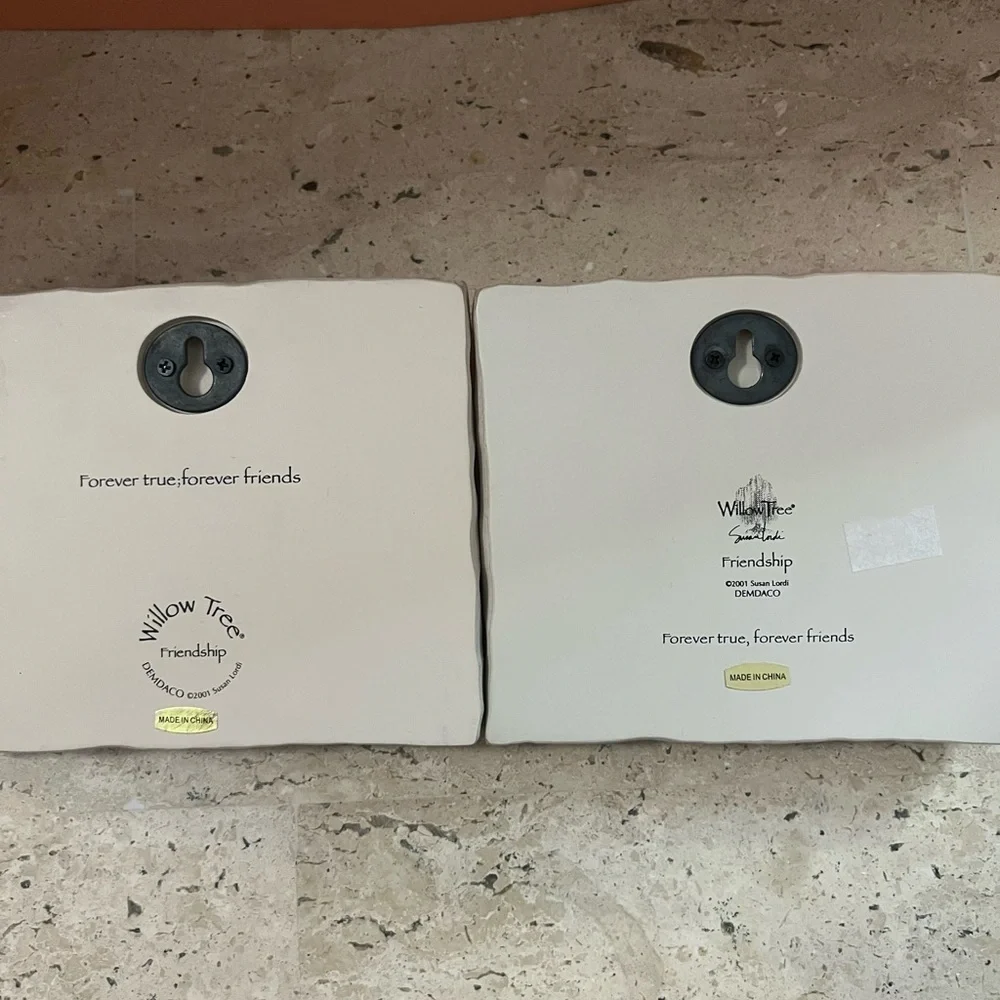 2- Willow Tree Friendship Plaques Demarco 2001 Susan Lodi